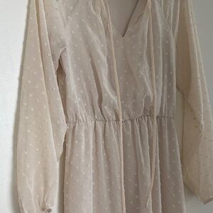 Lulu's cream speckled dress long sleeve